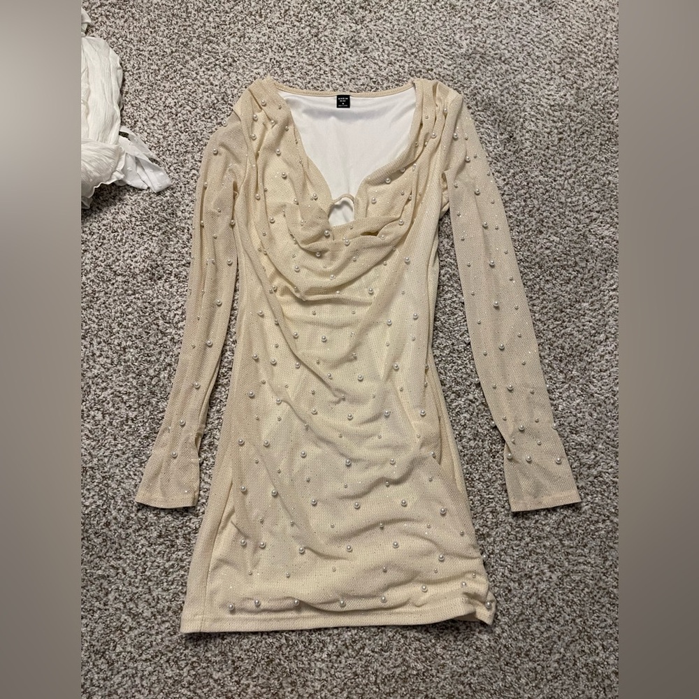 Pearl/sparkly mini dress